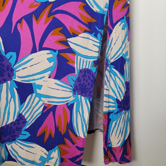 SOFT SURROUNDINGS Serena Floral Maxi Dress Size M ¾ Sleeves Colorful Stretchy - Picture 8 of 10